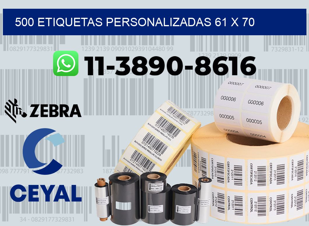 500 etiquetas personalizadas 61 x 70