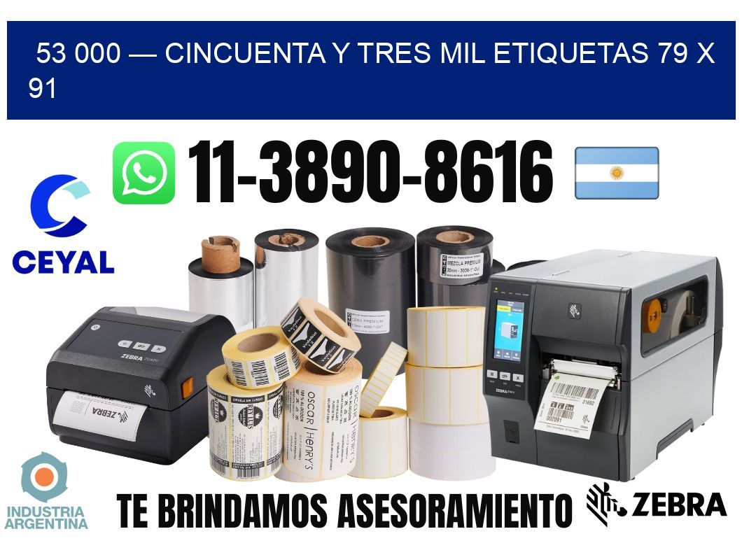 53 000 — cincuenta y tres mil etiquetas 79 x 91