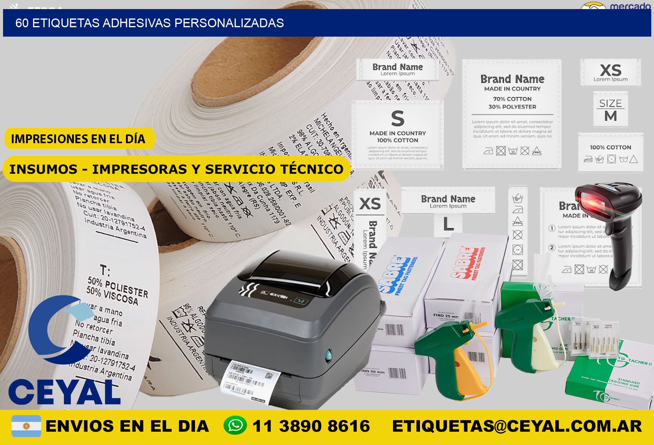 60 Etiquetas adhesivas personalizadas