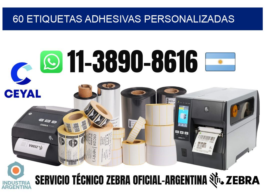 60 Etiquetas adhesivas personalizadas