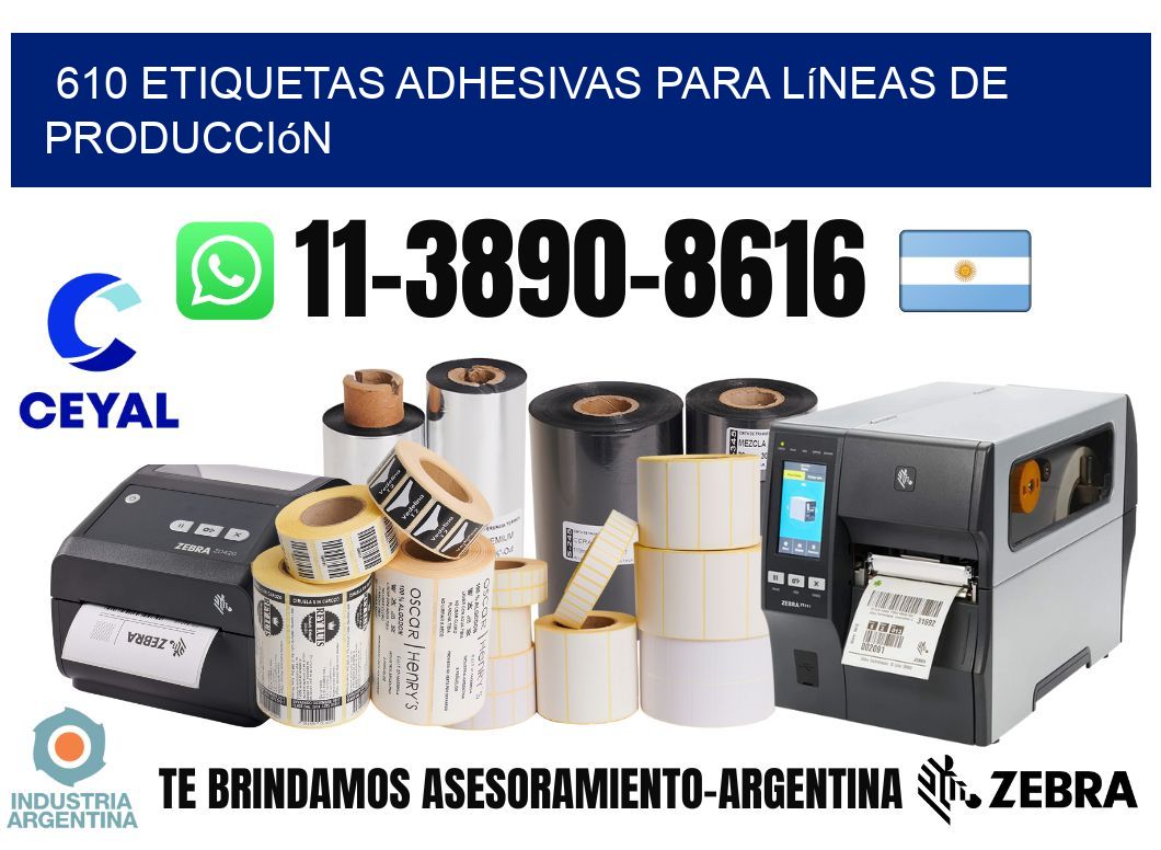 610 Etiquetas adhesivas para líneas de producción