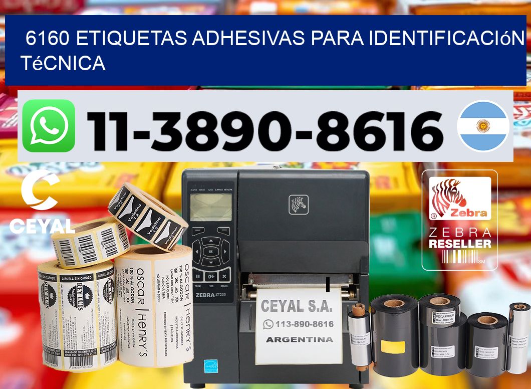 6160 Etiquetas adhesivas para identificación técnica