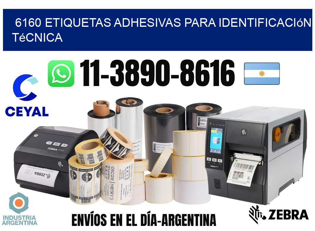 6160 Etiquetas adhesivas para identificación técnica