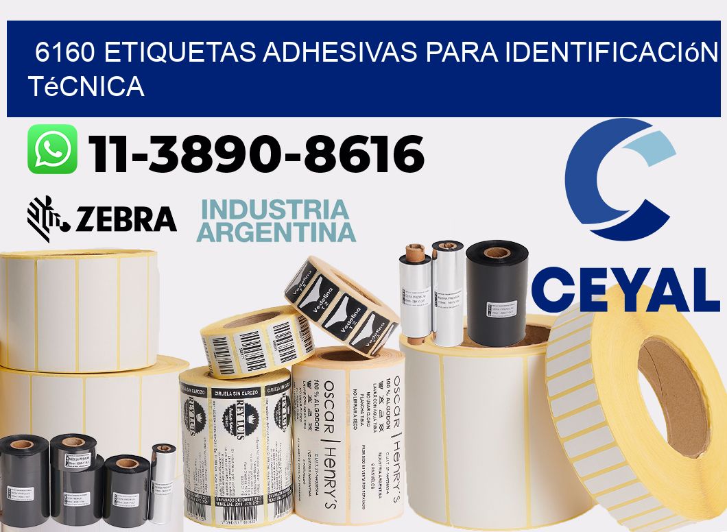 6160 Etiquetas adhesivas para identificación técnica