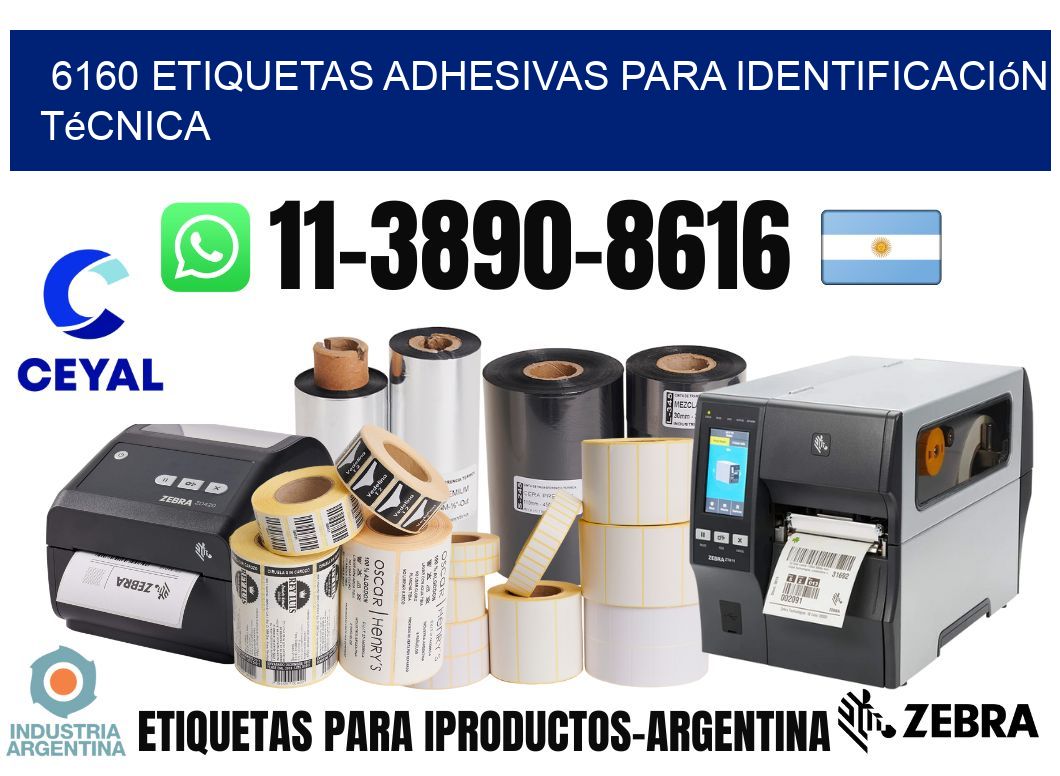 6160 Etiquetas adhesivas para identificación técnica