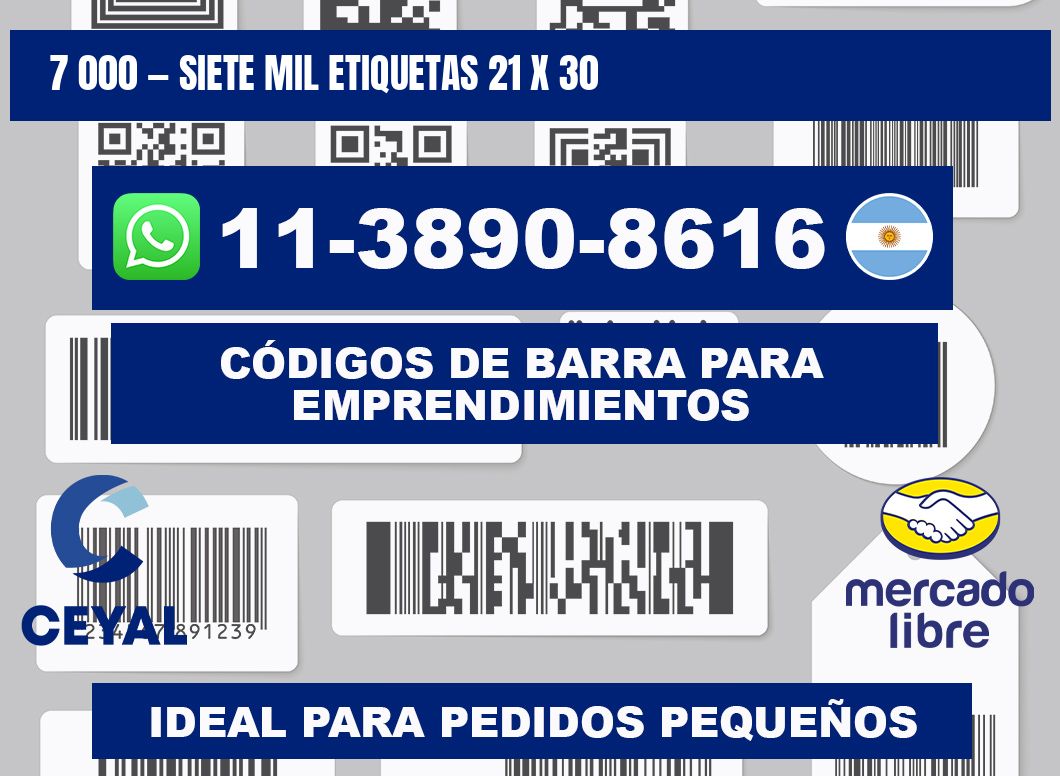 7 000 — siete mil etiquetas 21 x 30