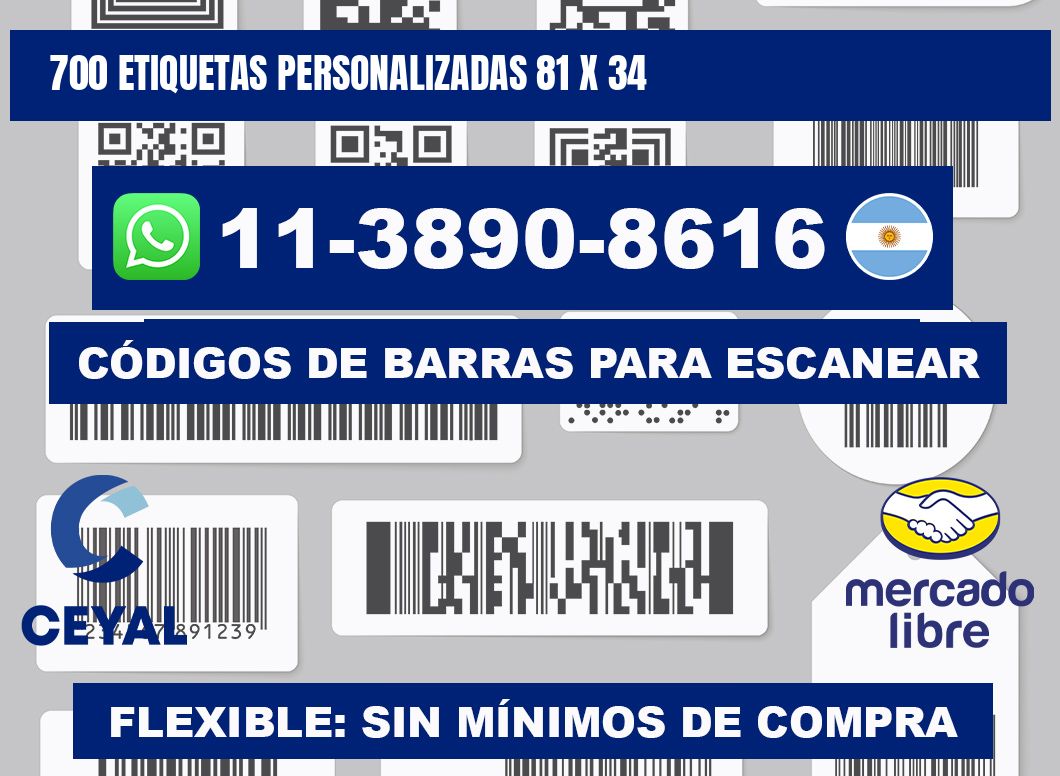 700 ETIQUETAS PERSONALIZADAS 81 x 34