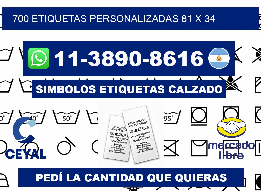 700 ETIQUETAS PERSONALIZADAS 81 x 34