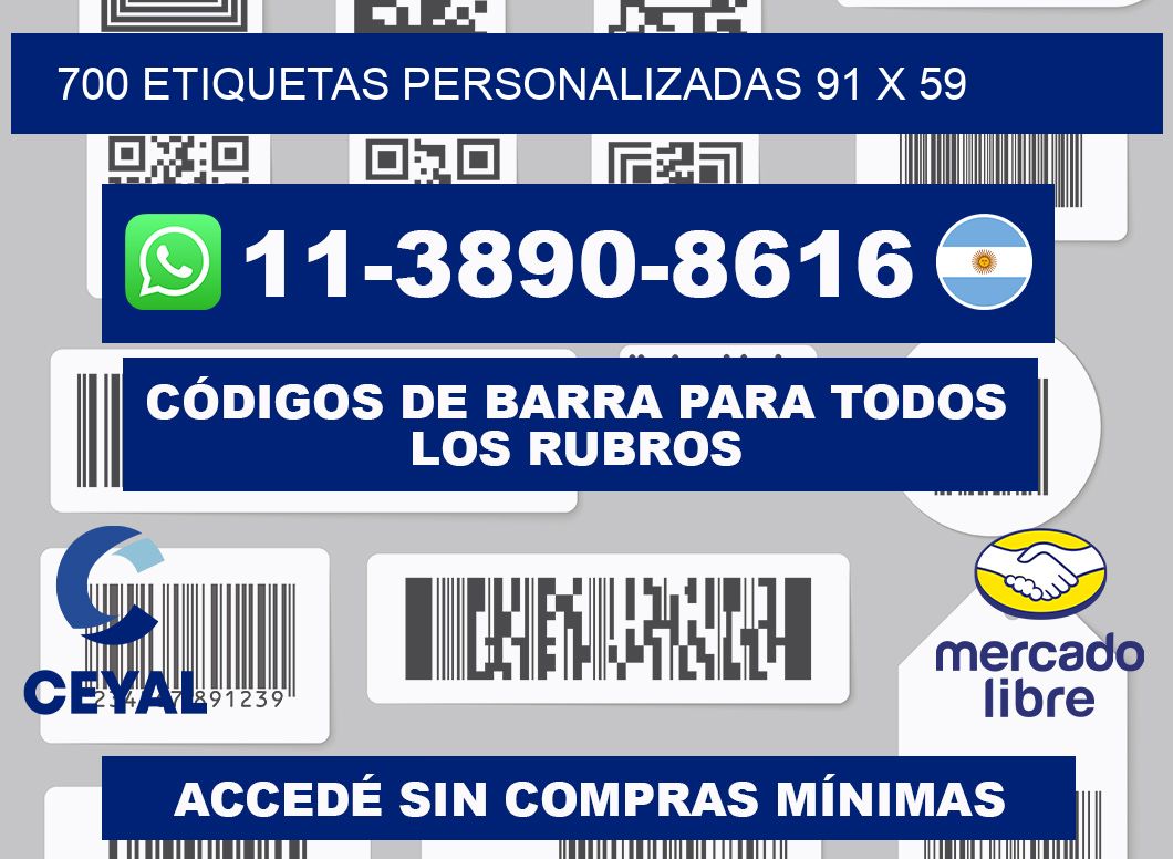 700 ETIQUETAS PERSONALIZADAS 91 x 59