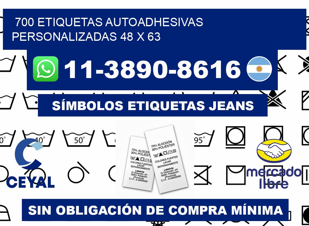 700 Etiquetas autoadhesivas personalizadas 48 x 63