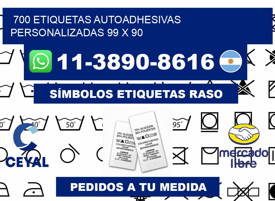 700 Etiquetas autoadhesivas personalizadas 99 x 90