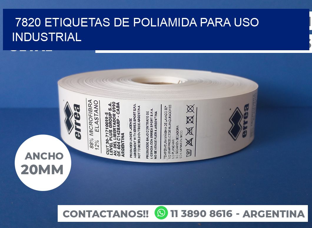 7820 Etiquetas de poliamida para uso industrial
