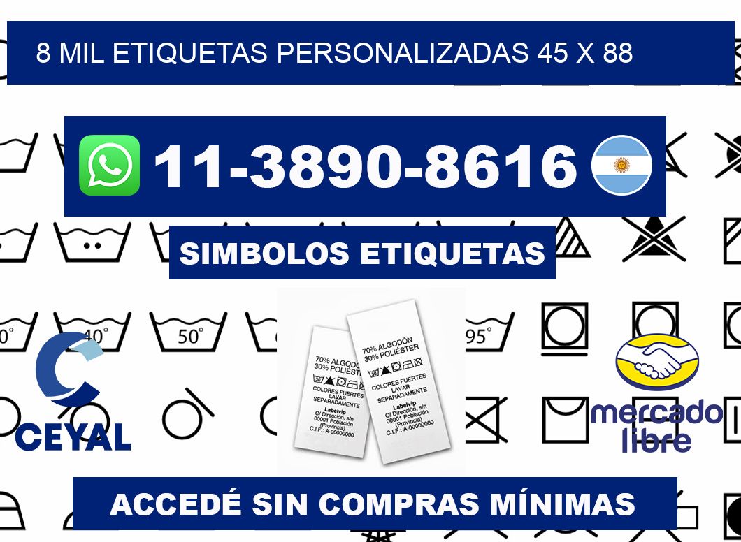8 mil etiquetas personalizadas 45 x 88