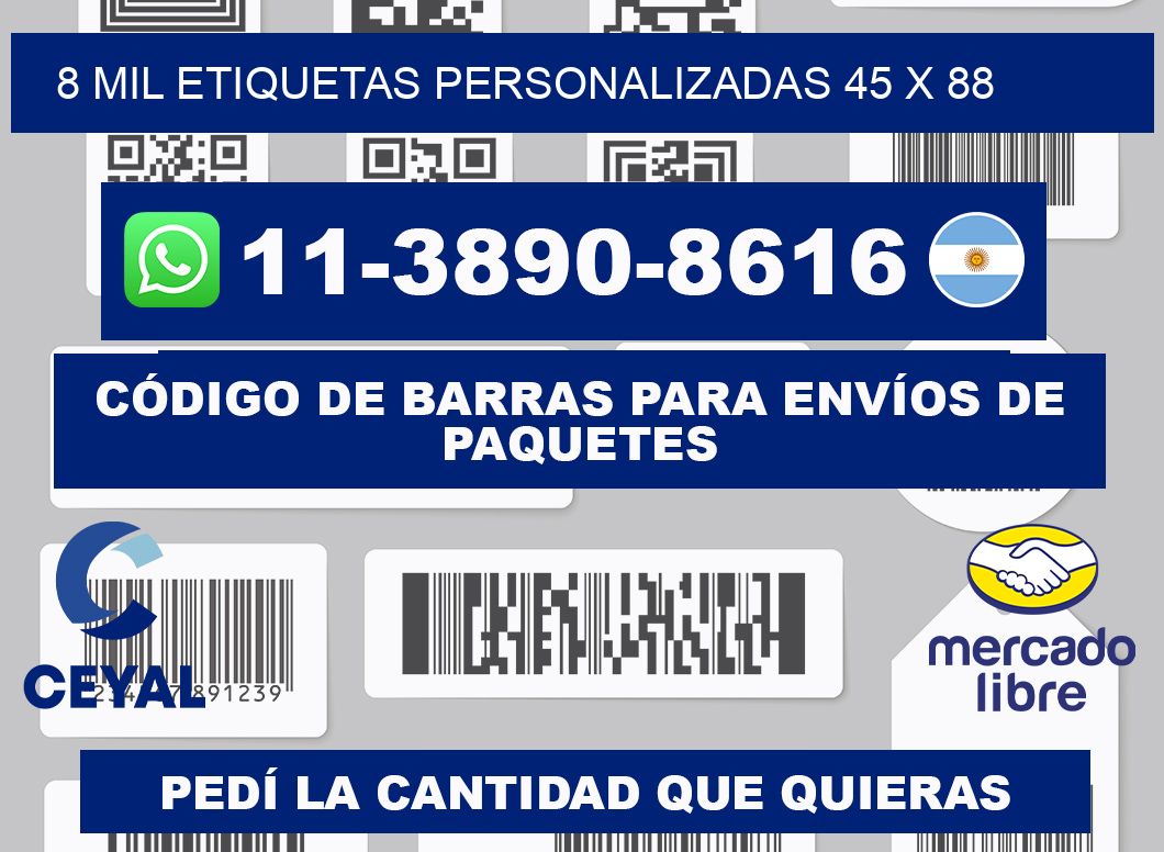 8 mil etiquetas personalizadas 45 x 88