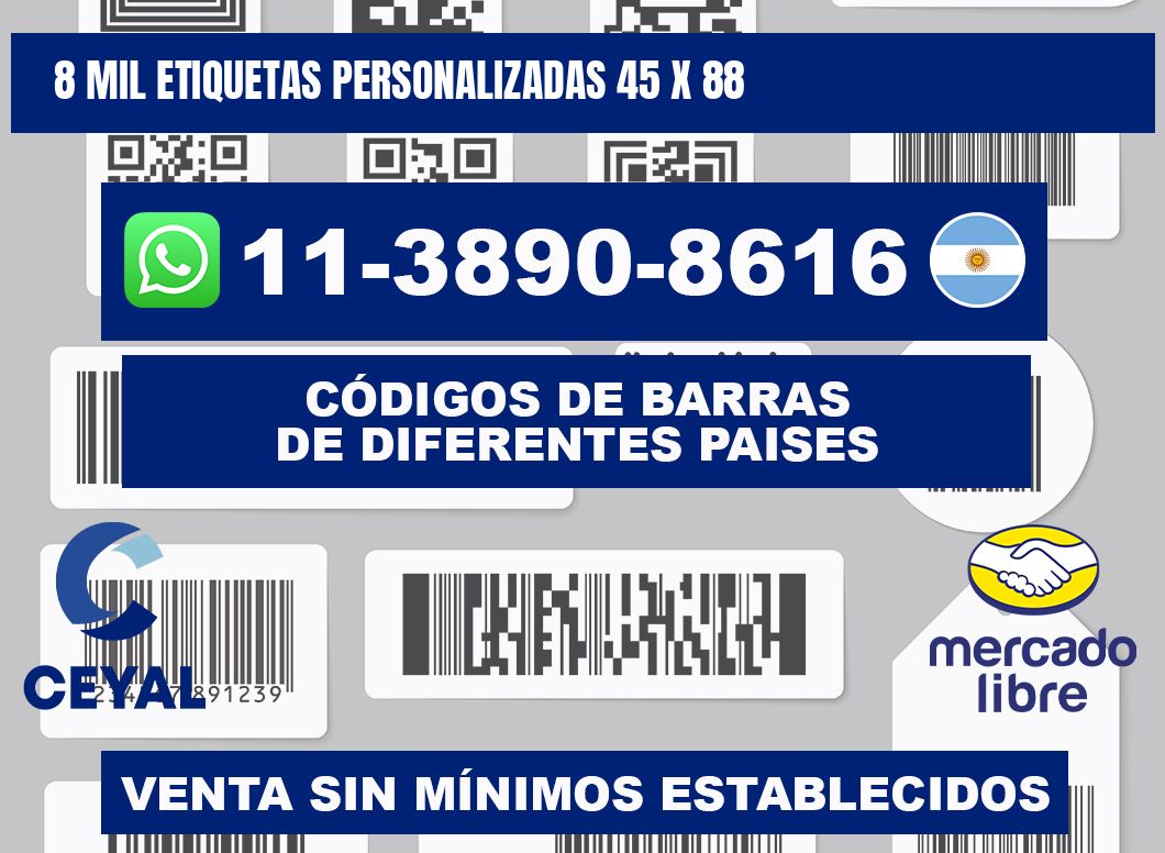 8 mil etiquetas personalizadas 45 x 88