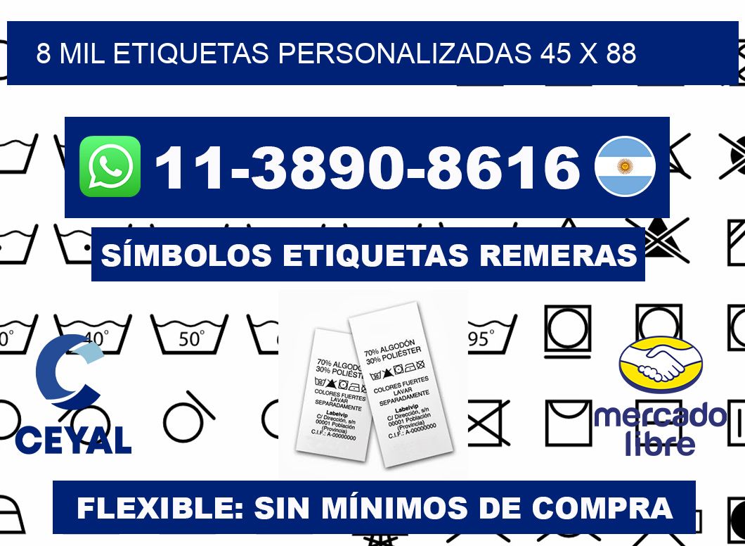 8 mil etiquetas personalizadas 45 x 88