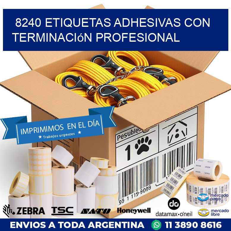 8240 Etiquetas adhesivas con terminación profesional