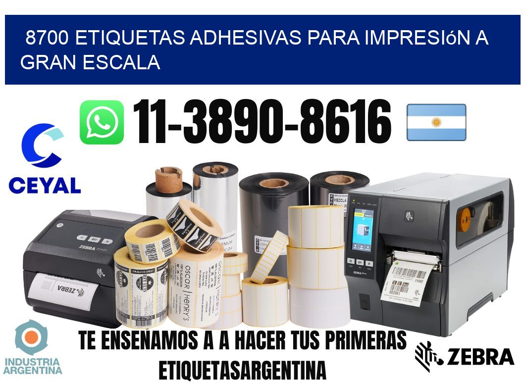 8700 Etiquetas adhesivas para impresión a gran escala