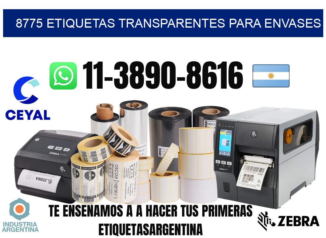 8775 Etiquetas transparentes para envases
