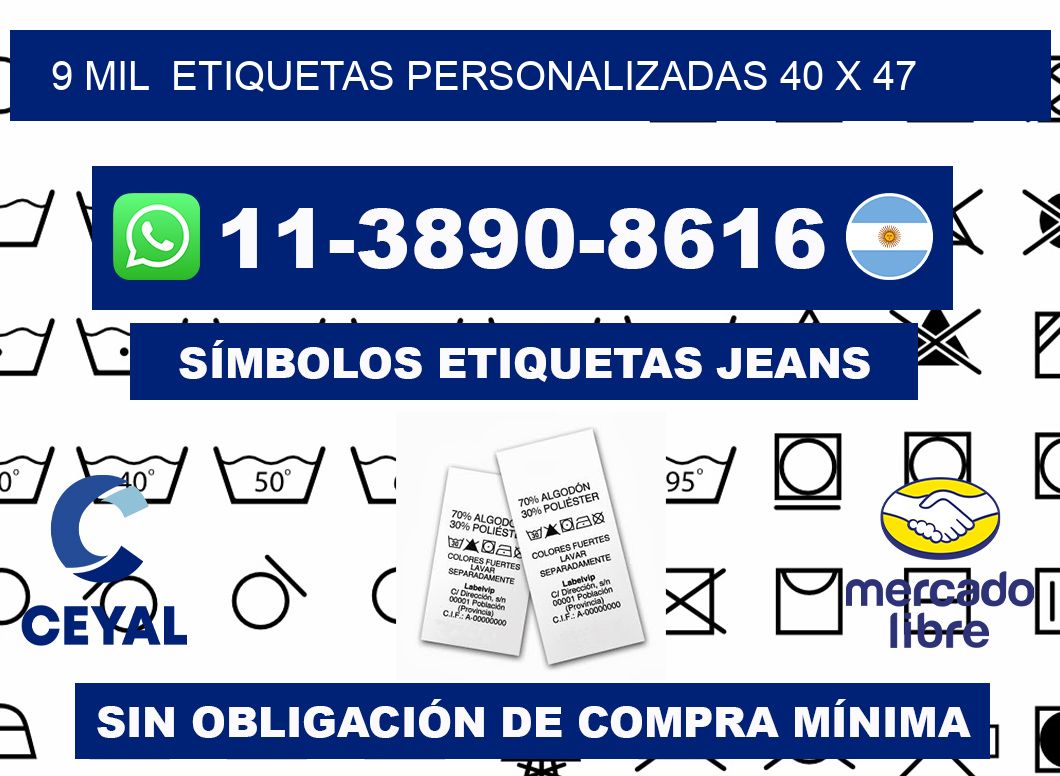 9 mil  etiquetas personalizadas 40 x 47