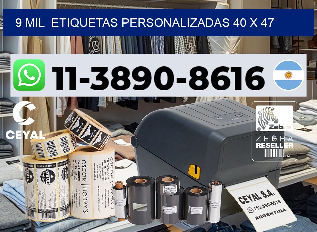9 mil  etiquetas personalizadas 40 x 47