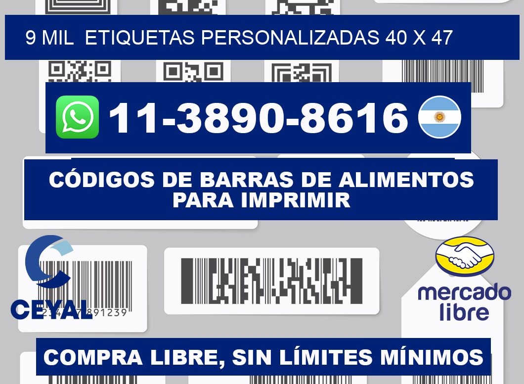 9 mil  etiquetas personalizadas 40 x 47