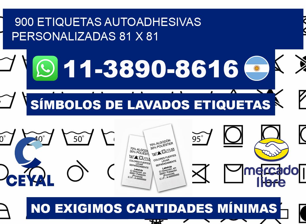 900 Etiquetas autoadhesivas personalizadas 81 x 81