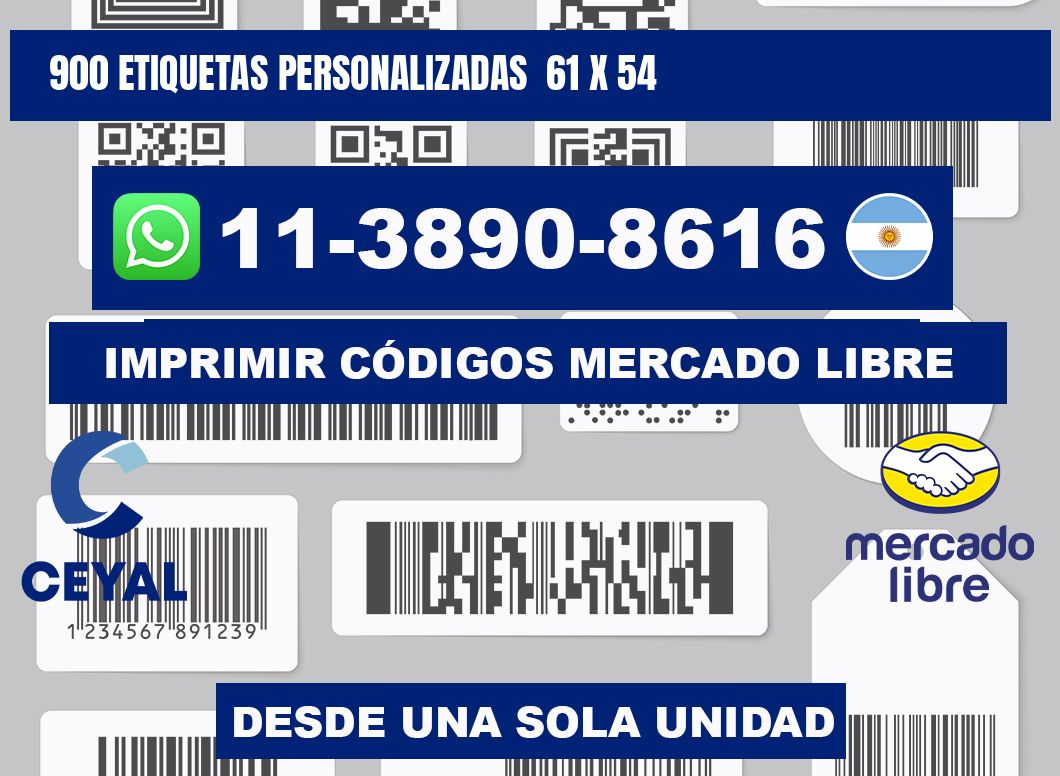 900 etiquetas personalizadas  61 x 54