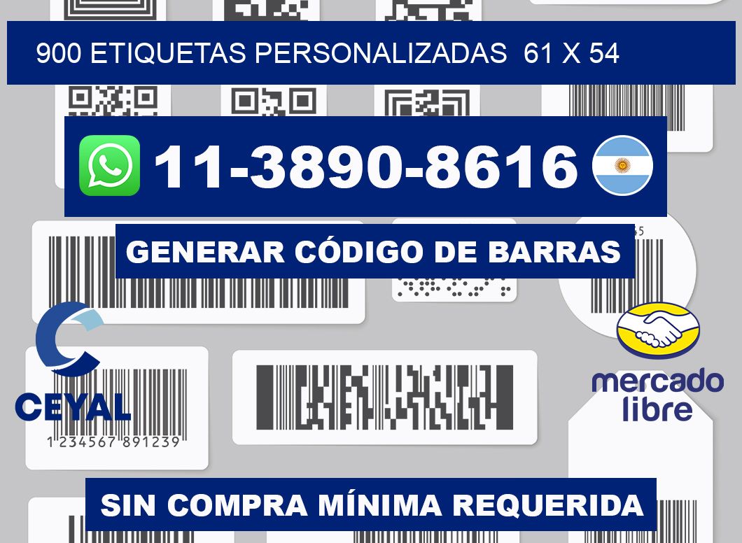 900 etiquetas personalizadas  61 x 54