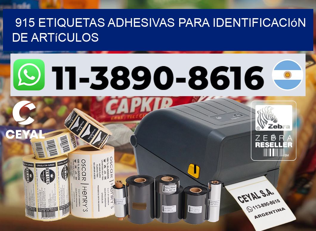 915 Etiquetas adhesivas para identificación de artículos