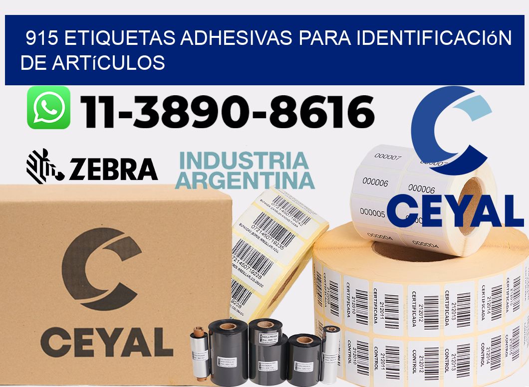 915 Etiquetas adhesivas para identificación de artículos