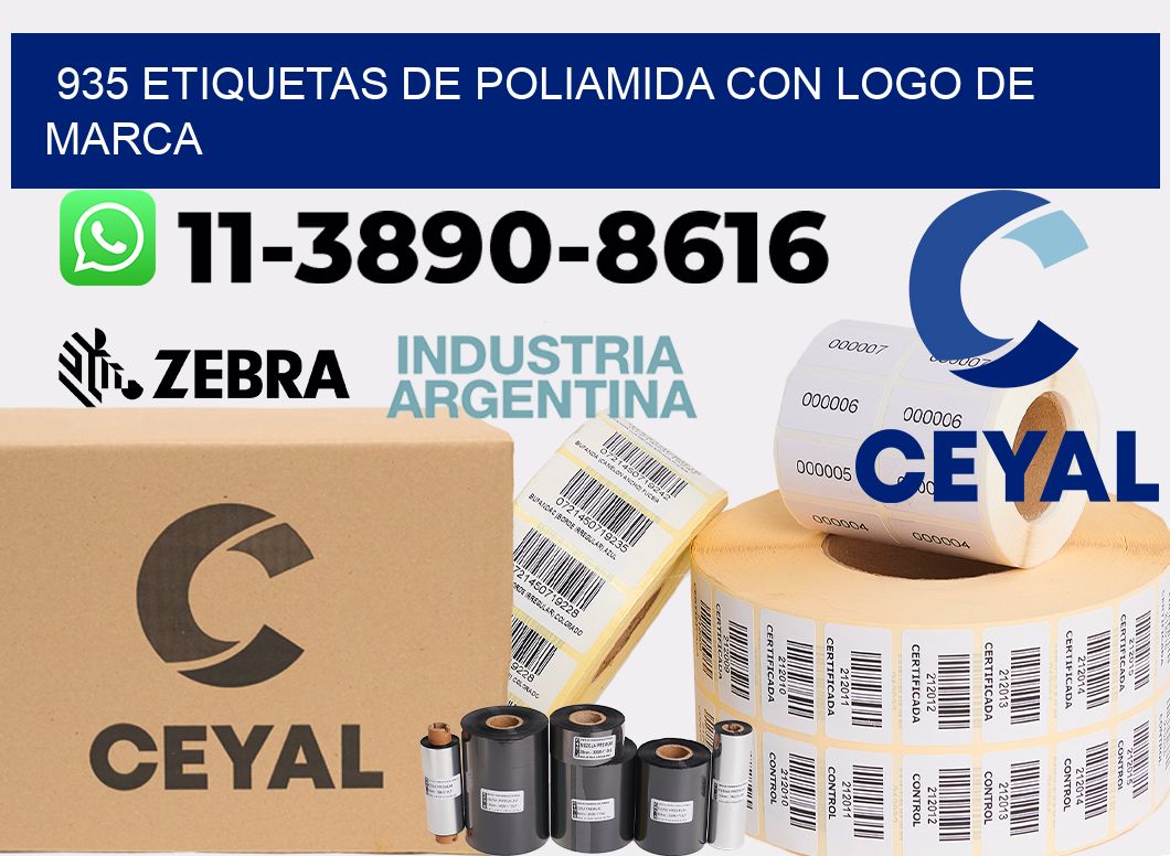 935 Etiquetas de poliamida con logo de marca