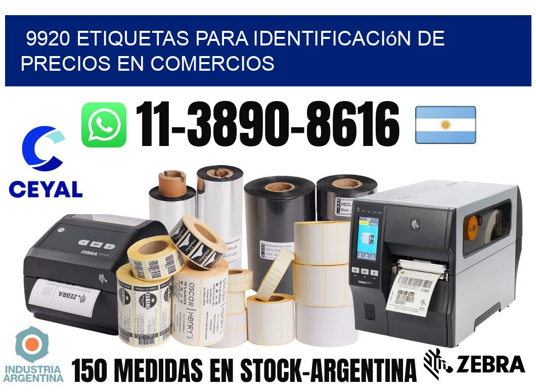 9920 Etiquetas para identificación de precios en comercios