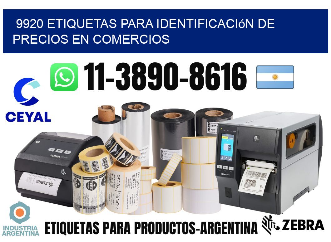 9920 Etiquetas para identificación de precios en comercios