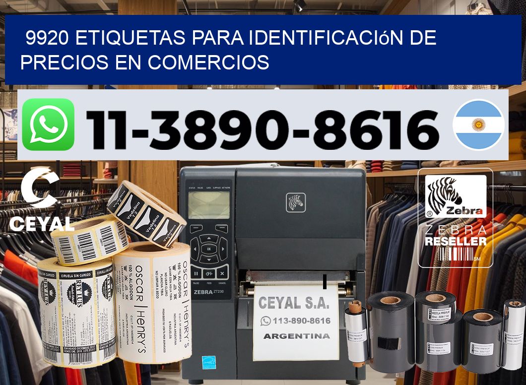 9920 Etiquetas para identificación de precios en comercios
