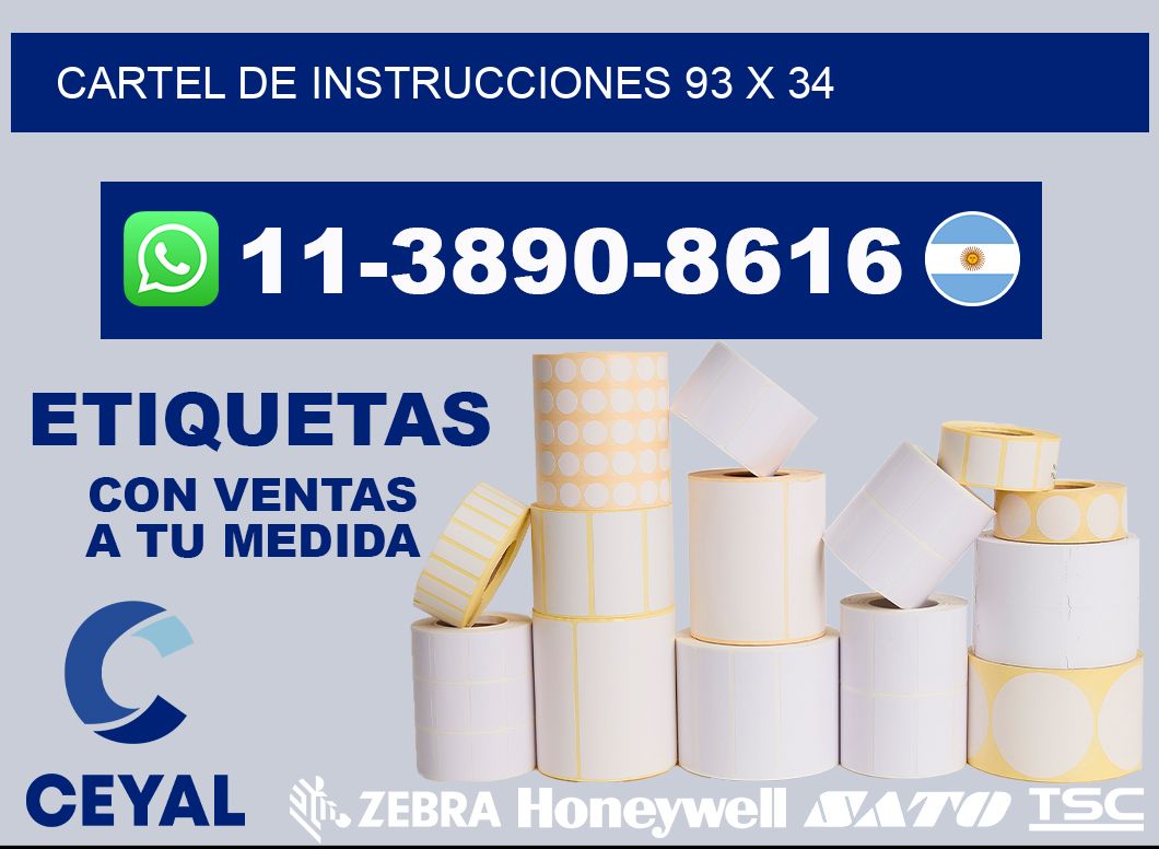 Cartel de instrucciones 93 x 34