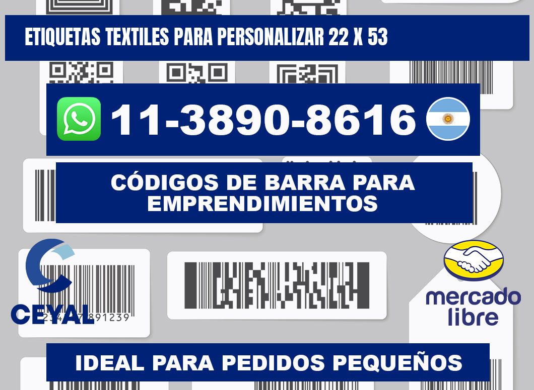 ETIQUETAS TEXTILES PARA PERSONALIZAR 22 x 53