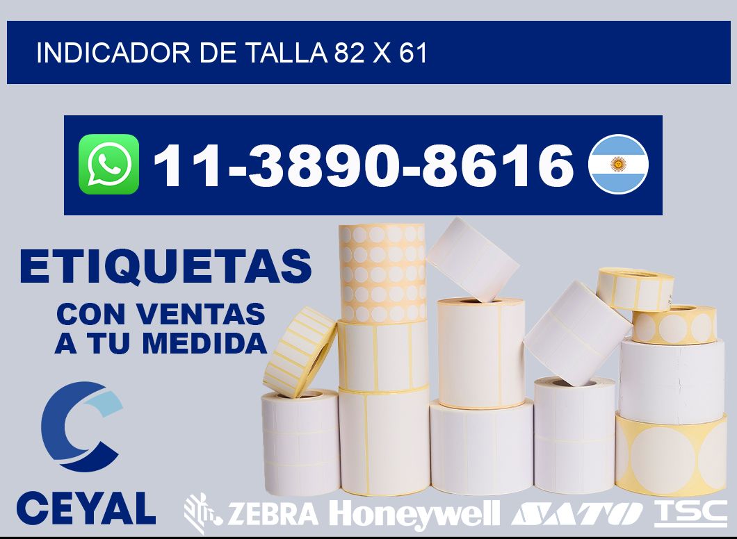 Indicador de talla 82 x 61