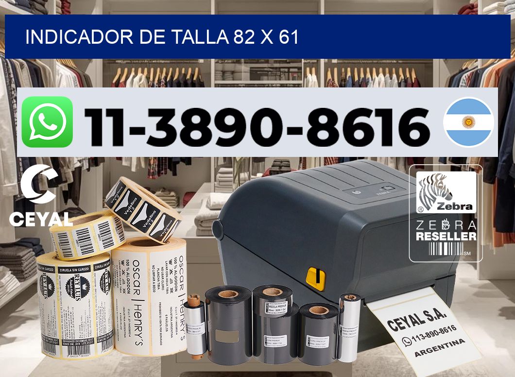Indicador de talla 82 x 61