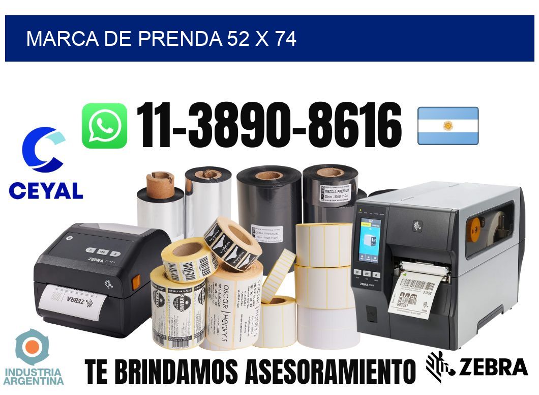 Marca de prenda 52 x 74