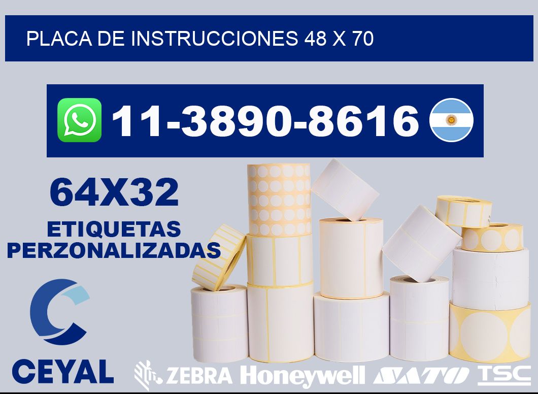 Placa de instrucciones 48 x 70
