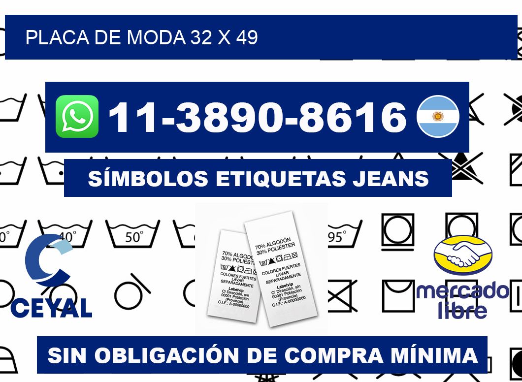 Placa de moda 32 x 49