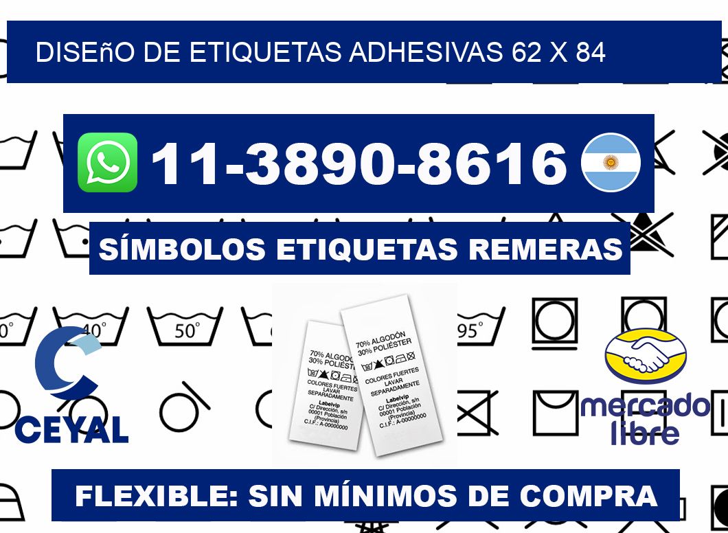 diseño de etiquetas adhesivas 62 x 84