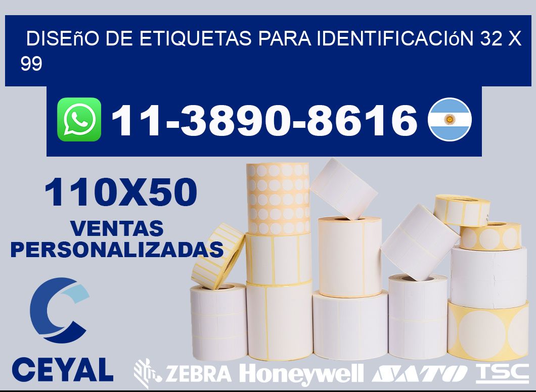 diseño de etiquetas para identificación 32 x 99
