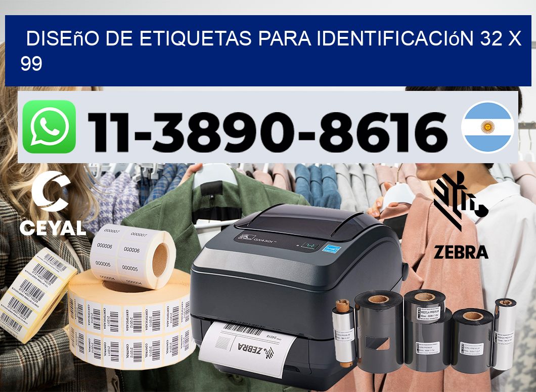 diseño de etiquetas para identificación 32 x 99