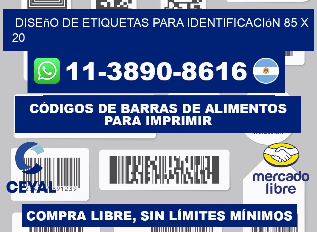 diseño de etiquetas para identificación 85 x 20