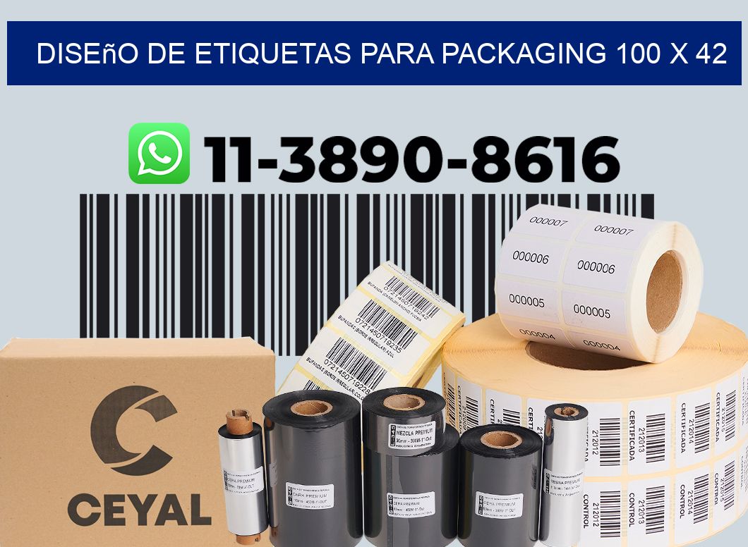 diseño de etiquetas para packaging 100 x 42