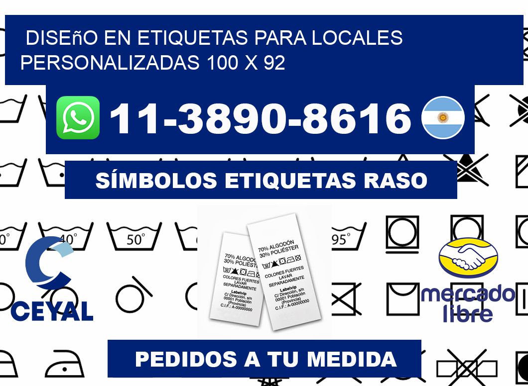diseño en etiquetas para locales personalizadas 100 x 92