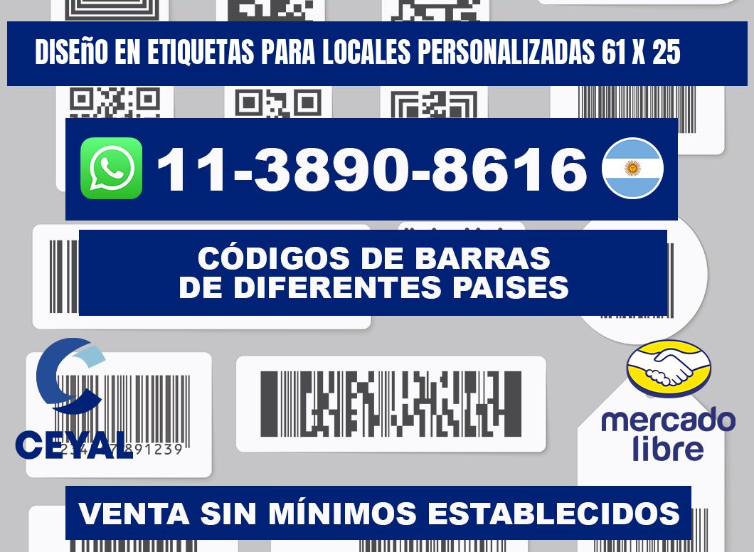diseño en etiquetas para locales personalizadas 61 x 25
