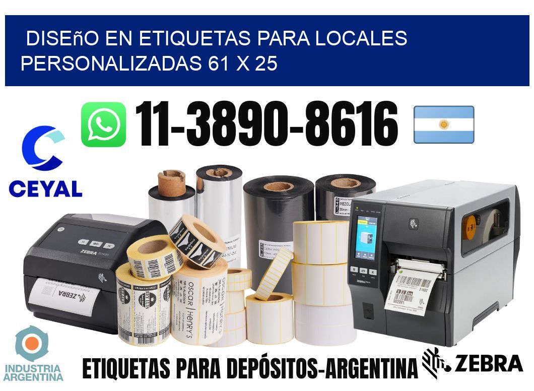 diseño en etiquetas para locales personalizadas 61 x 25